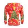 Sweat-Shirt à Capuche Manches Longues avec Imprimé Sapin de Noël - Rouge XL