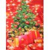 Christmas Tree Print Long Sleeve Hoodie - RED 2XL