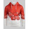 Sweat-Shirt à Capuche avec Cordon de Serrage à Imprimé Boule de Noël - Rouge M