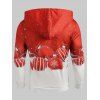 Sweat-Shirt à Capuche avec Cordon de Serrage à Imprimé Boule de Noël - Rouge M