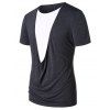T-shirt Tordu en Blocs de Couleurs - Gris 2XL