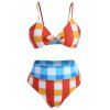 Ensemble de Bikini Noué de Grande Taille en Vichy - multicolor 4X