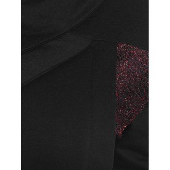 

Plus Size Pullover Contrast Sweatshirt, Black
