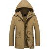 Draw String Waist Detachable Hooded Outdoor Jacket - ARMY GREEN S
