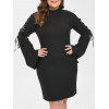 Robe Moulante Côtelée Grande Taille - Noir 4X