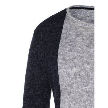 

Asymmetric Color Block Pullover Sweater, Carbon gray