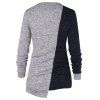 Asymmetric Color Block Pullover Sweater - CARBON GRAY L
