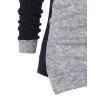 Asymmetric Color Block Pullover Sweater - CARBON GRAY XL