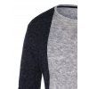 Asymmetric Color Block Pullover Sweater - CARBON GRAY 2XL
