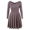 Robe Embellie Ajustée Evasée de Grande Taille - Violet Terne 3X