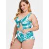 Plus Size Cut Out Knotted Swimwear - multicolor L