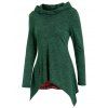 Tartan Panel Long Sleeve Hooded Knitwear - PINE GREEN L
