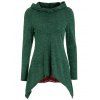 Tartan Panel Long Sleeve Hooded Knitwear - PINE GREEN L