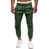 Pantalon de Jogging à Taille Elastique à Cordon - Vert Armée L