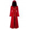 Maxi Robe de Noël à Capuche de Grande Taille à Lacets - Rouge Lave L