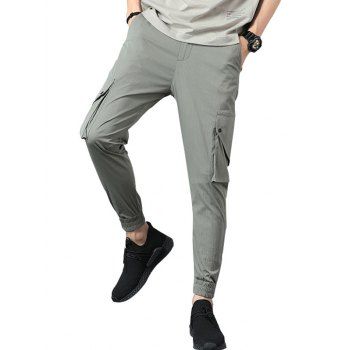 

Casual Multi Pockets Beam Feet Pants, Army green