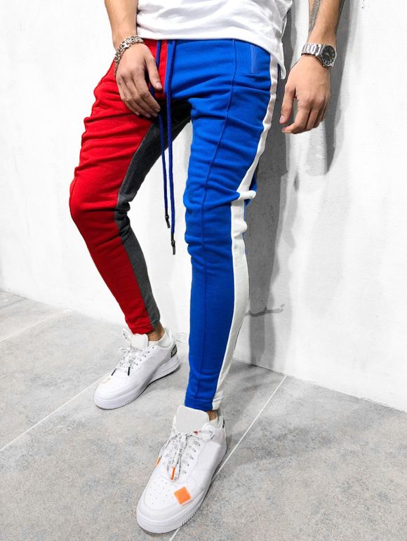 Pantalon Long Panneau Décontracté en Blocs de Couleurs - multicolor A XS