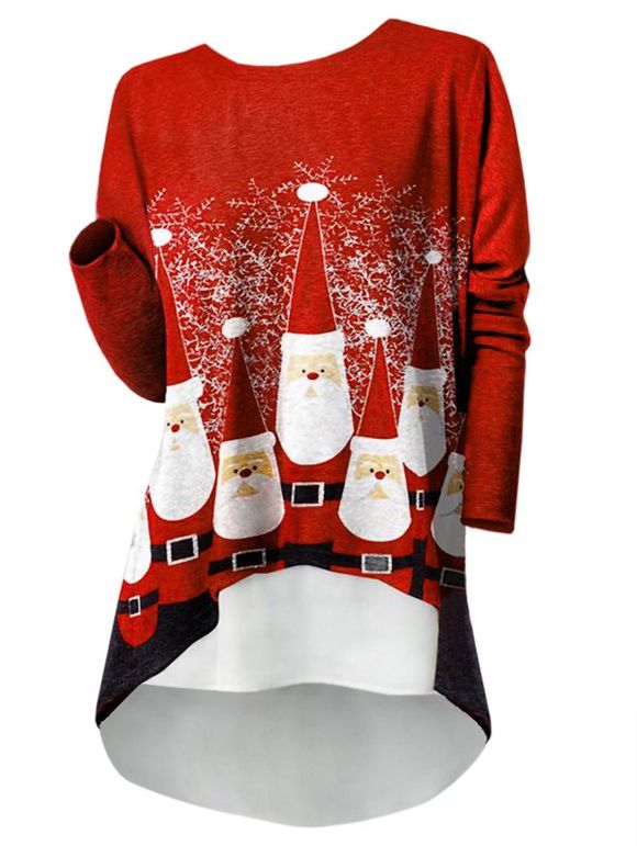 Tee-shirt imprimé Noël Père Noël - Rouge S