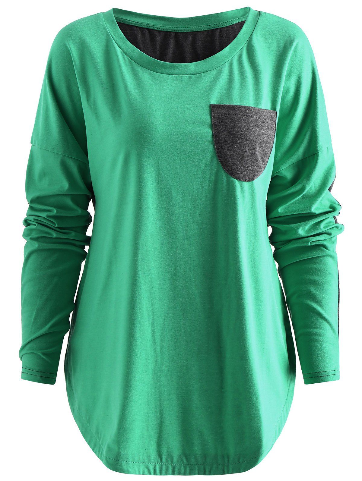 

Contrast Pocket Drop Shoulder T Shirt, Medium turquoise