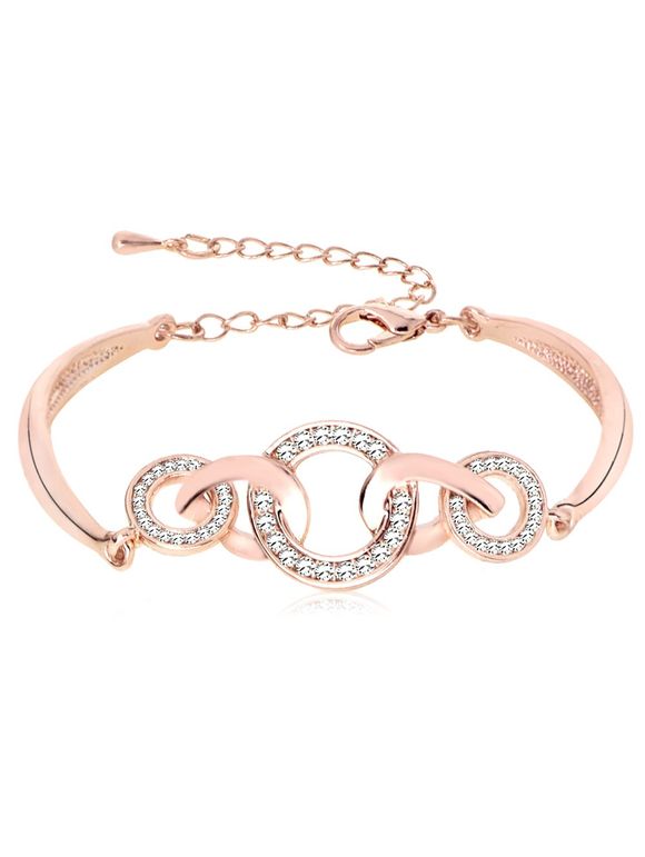 Bracelet Boucles Design avec Strass - Or de Rose 