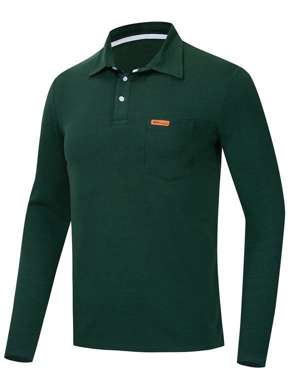 T-shirt à manches longues de couleur unie - Vert Forêt Noire XL