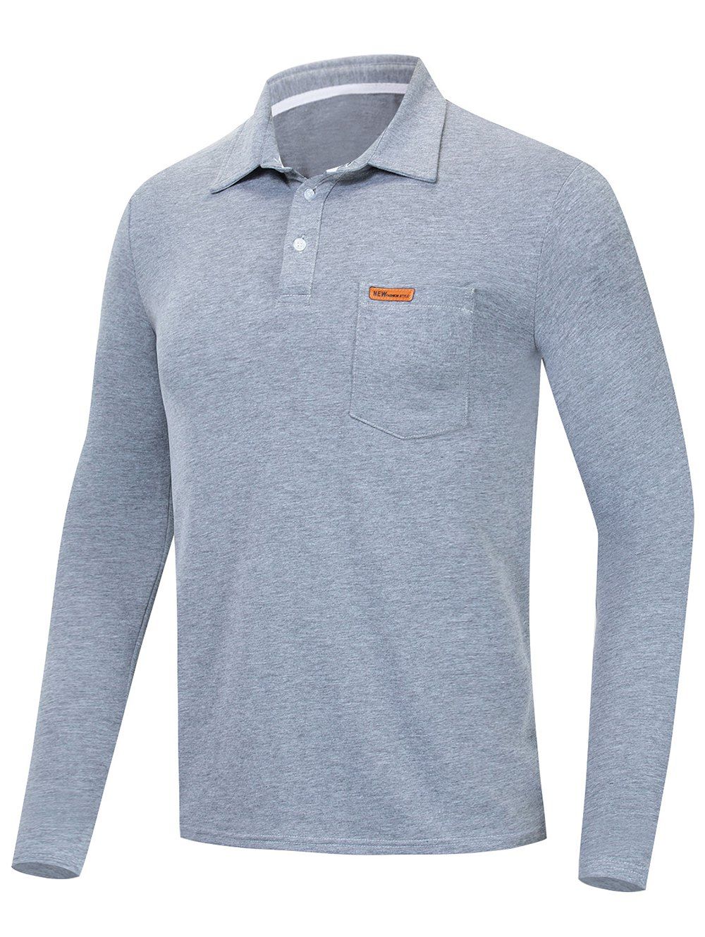 

Solid Color Long Sleeve T Shirt, Gray goose