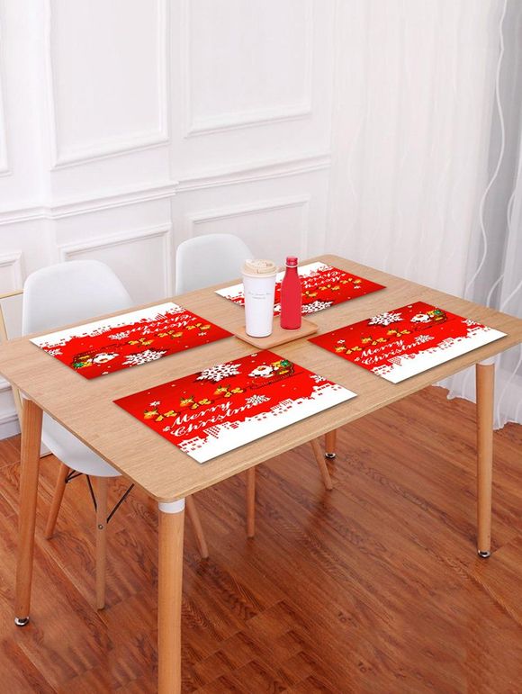 Set de table motif ville de Noël - Rouge W18 X L12 INCH