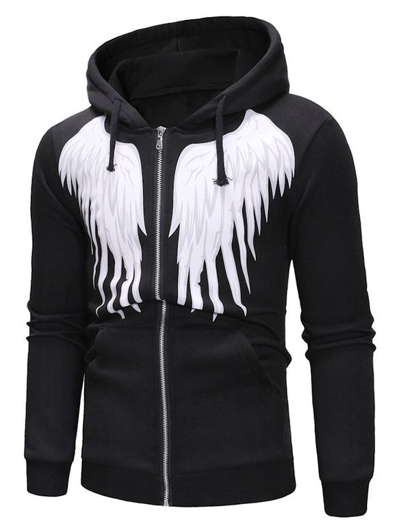 Angel Wings - Sweat à capuche avec cordon de serrage - Noir S
