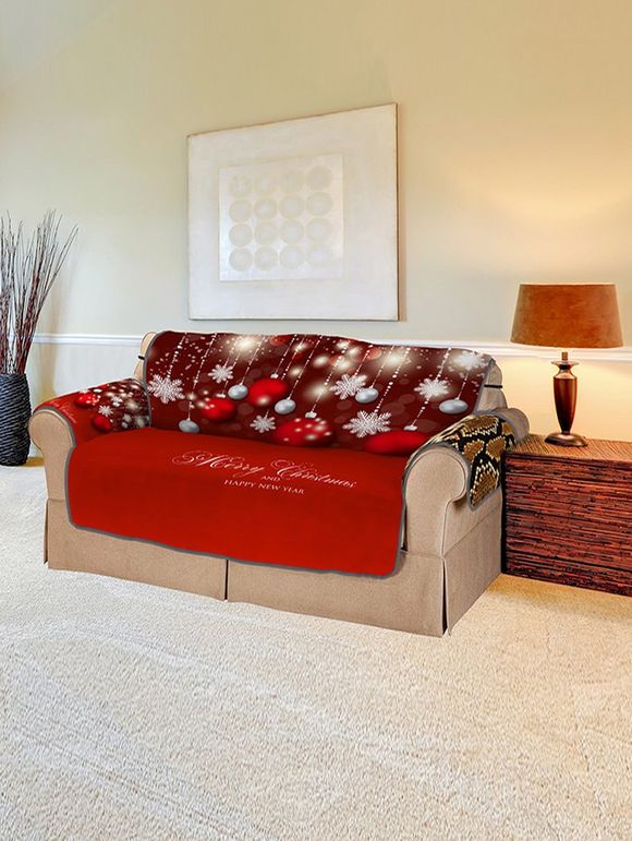Housse de canapé motif boule de neige joyeux Noël - Rouge Lave TWO SEATS