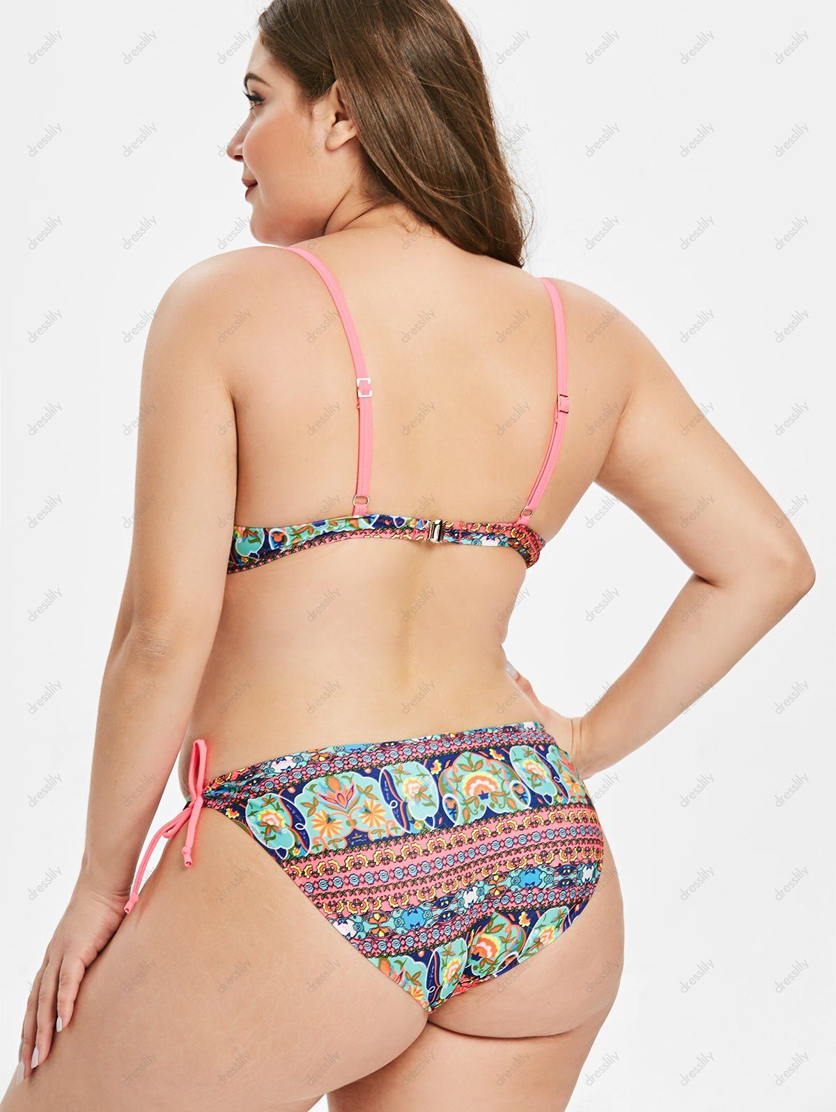 35 OFF 2021 Plus Size Underwire Ethnic Print Swimwear In Multicolor   20181129210420 89146 