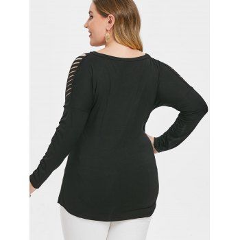 

Plus Size Ladder Cut Out T-shirt, Black