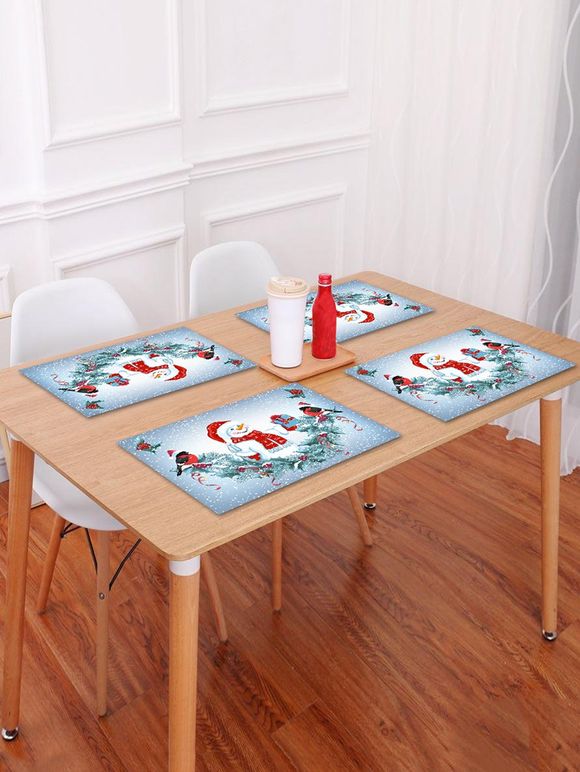 Set de table motif cerise bonhomme de neige noël - multicolor W18 X L12 INCH