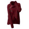 Pull en Tricot Haut Bas à Col Bénitier - Rouge Vineux M