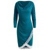 Robe Fourreau Ourlet en Dentelle - Paon Bleu L