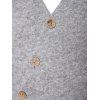Asymmetric Button Up Solid Cardigan - GRAY CLOUD XL