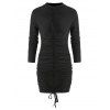 Cinched Mini Sheath Dress - BLACK L