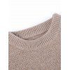 Contrast Zigzag Line Detail Knit Sweater - LIGHT BROWN M