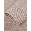 Contrast Zigzag Line Detail Knit Sweater - LIGHT BROWN M