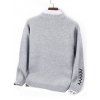 Contrast Zigzag Line Detail Knit Sweater - GRAY XS