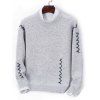 Contrast Zigzag Line Detail Knit Sweater - GRAY M