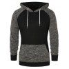 Sweat à Capuche Teinté à Manches Raglan - Noir 2XL
