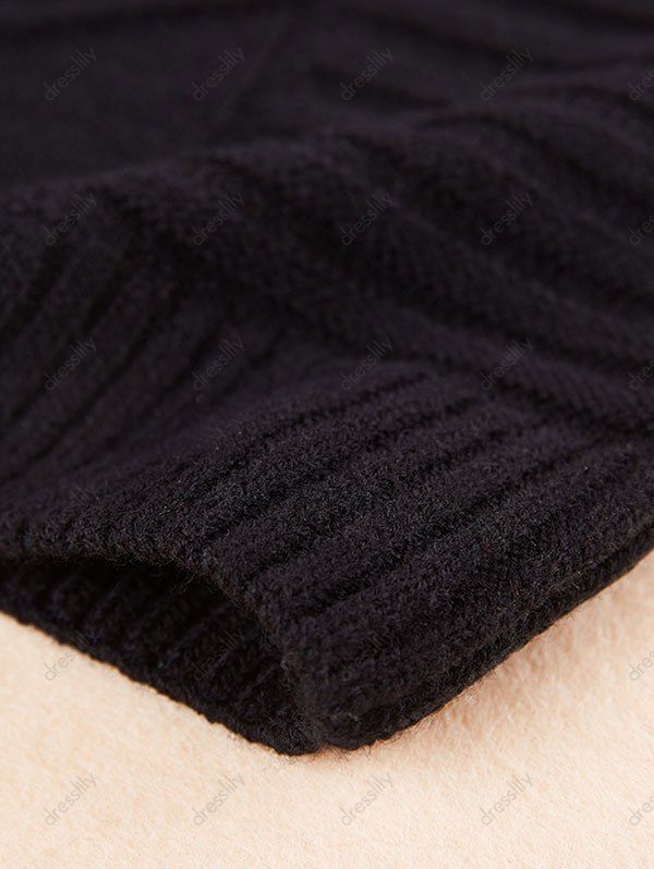 [57% OFF] 2020 Solid Turtleneck Cable Knit Sweater In BLACK | DressLily