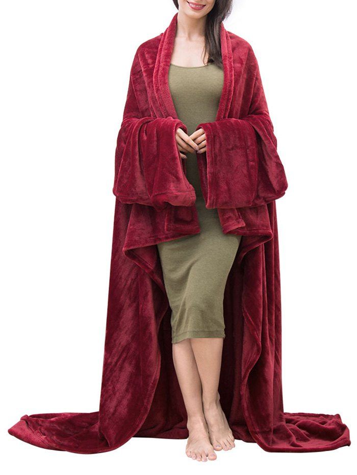 

Fluffy Wearable Couch Blanket, Red wine