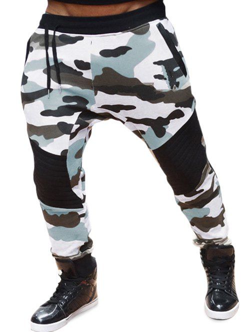 Pantalon de Jogging Camouflage à Patchwork - multicolor XS