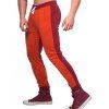 Pantalon de Jogging Décontracté Long en Couleur Contrastée à Cordon - Châtaigne Rouge XS