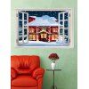 Autocollant Mural de Noël Motif de Fenêtre et de Maison - multicolor W20 X L27.5 INCH