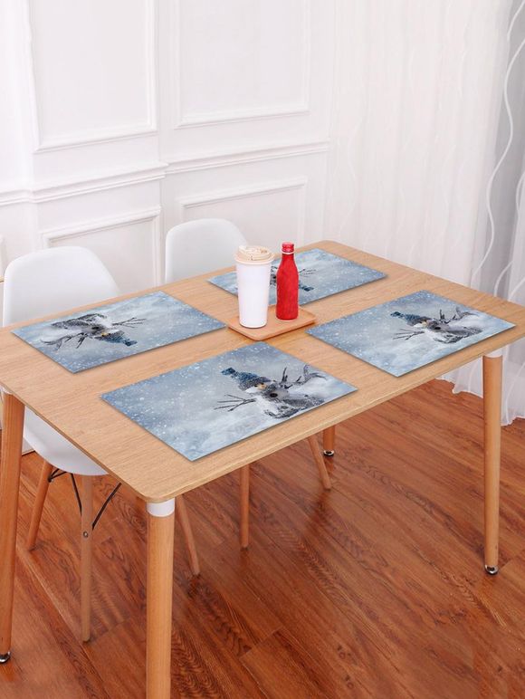 Set de table de bonhomme de neige noël 1pc - Gris argenté W18 X L12 INCH