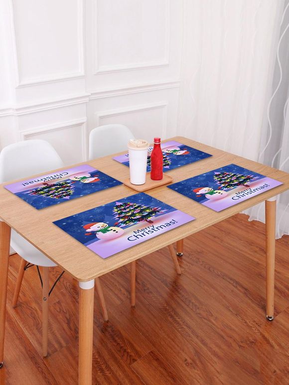 Set de table imprimé sapin de Noël 1PC - Bleu W18 X L12 INCH