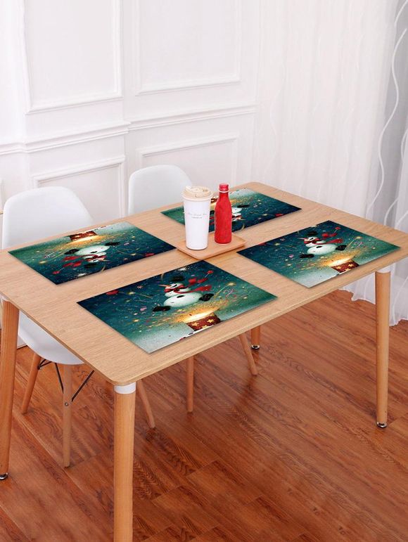 Set de table imprimé bonhomme de neige de Noël 1PC - Vert Mer Moyen W18 X L12 INCH