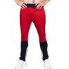 Pantalon Décontracté Décontracté Zippé en Couleur Contrastée à Cordon - Rouge Lave XS